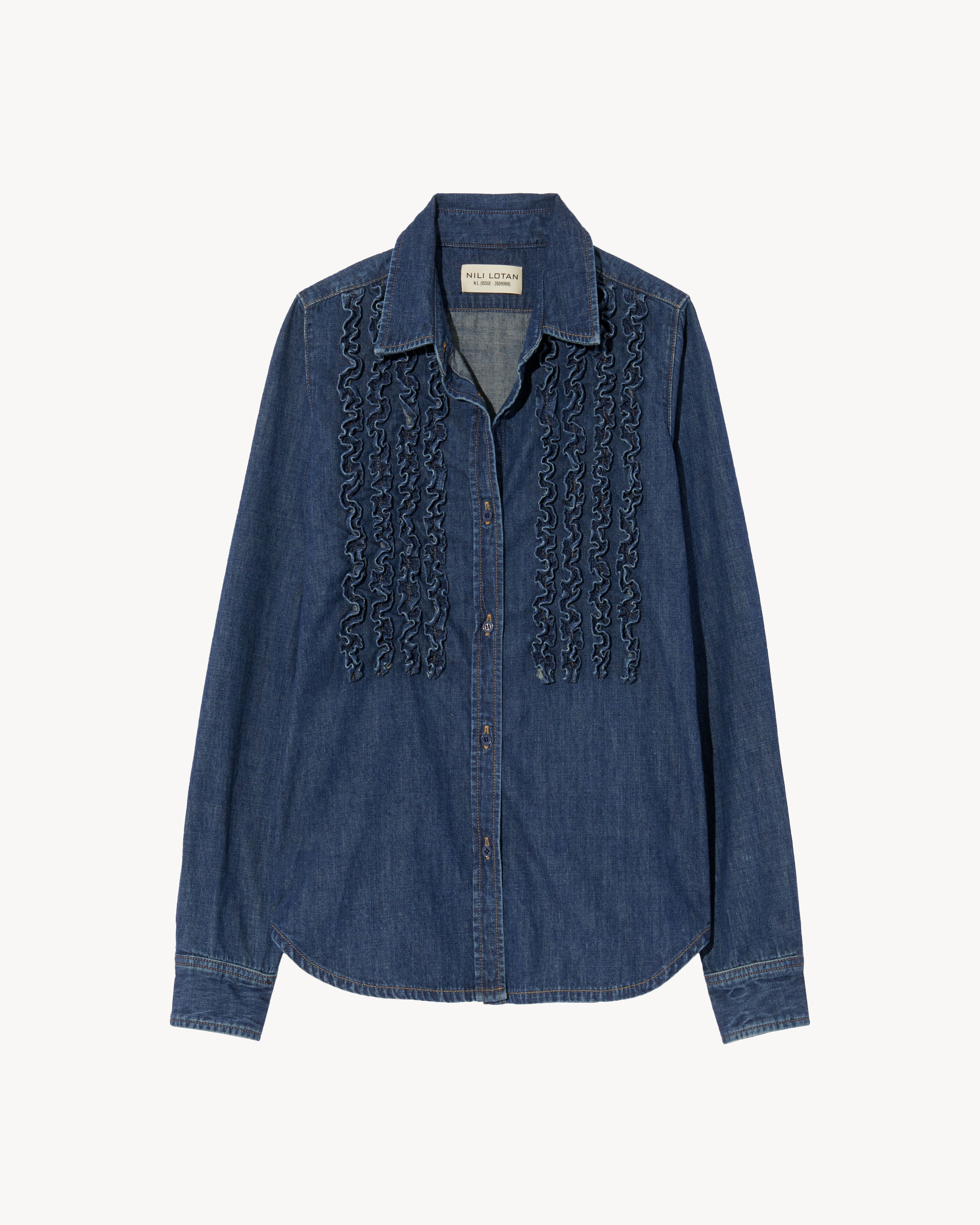 denim shirt ruffle