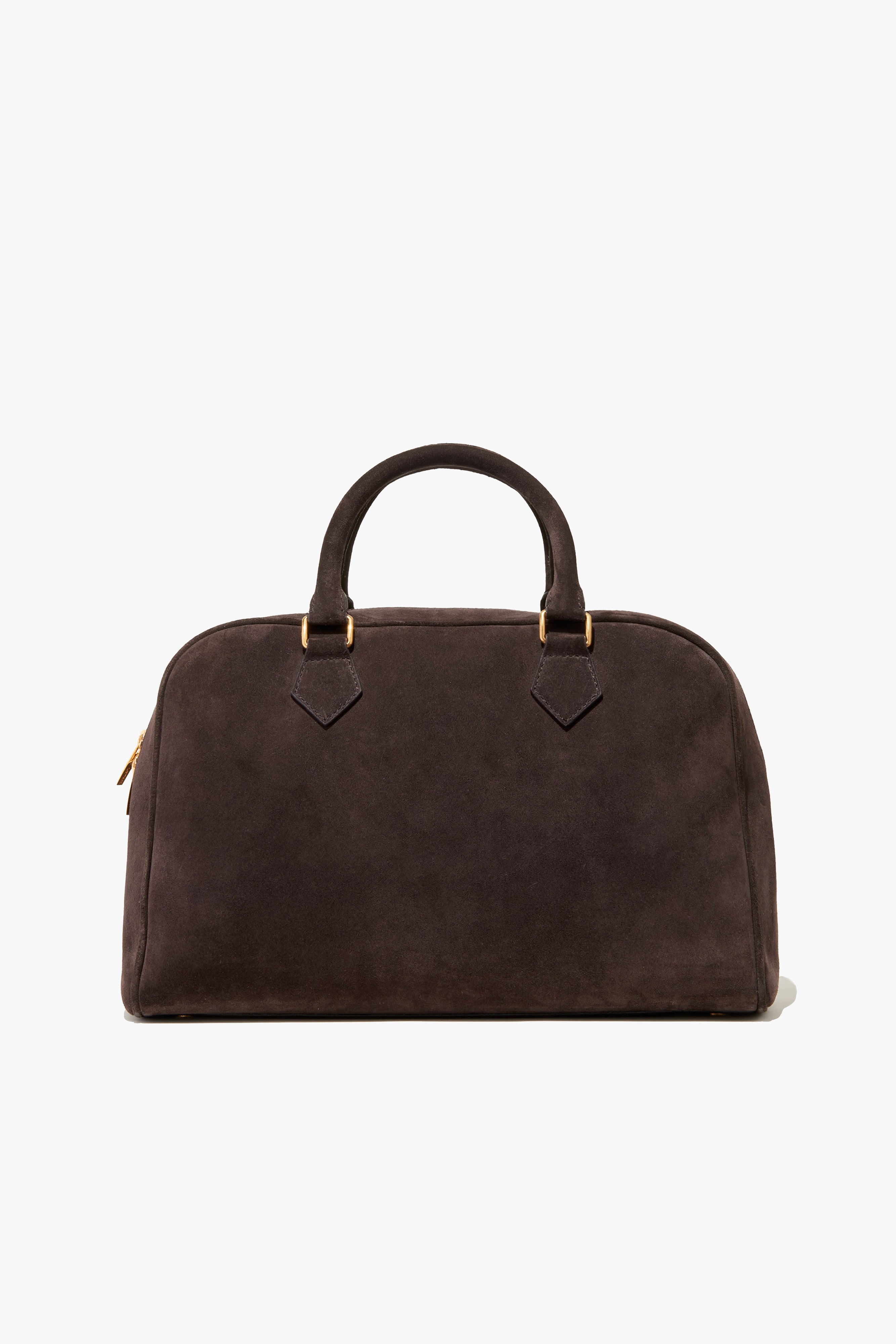 Jaclyn Bag | Dark Brown Suede Top Handle Bag | Nili Lotan