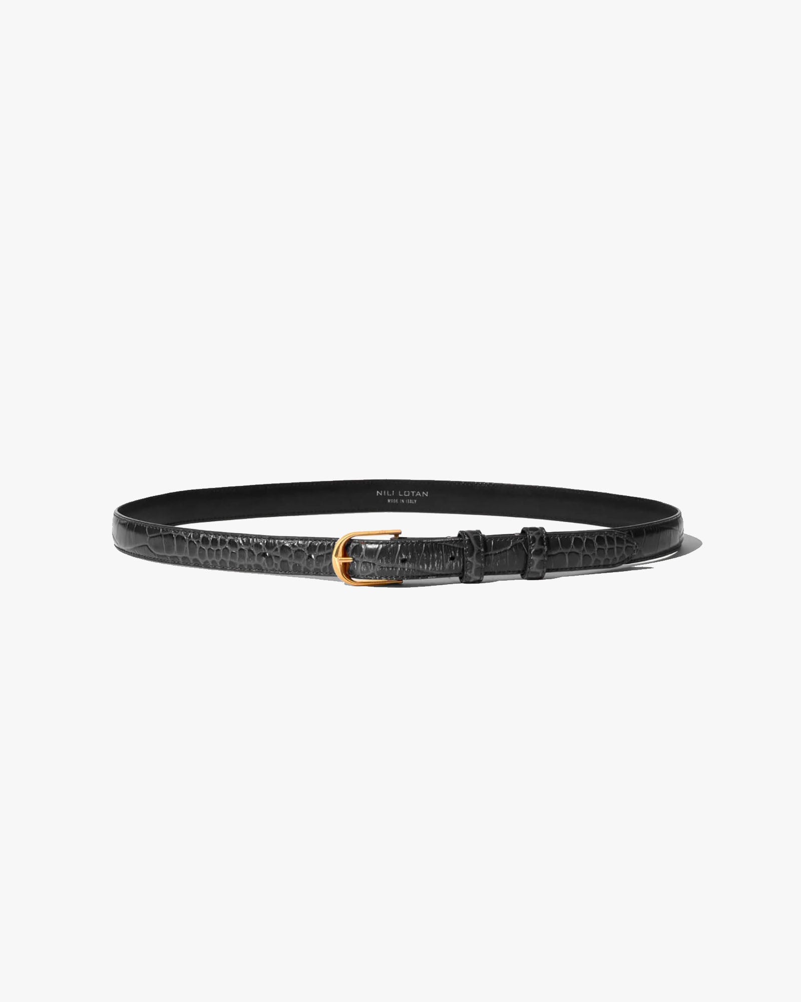 ★あんちょろ★ラポドゥジェムleather belt JANE BELT | Women's Solid Brass Buckle Croc Embossed Calfskin