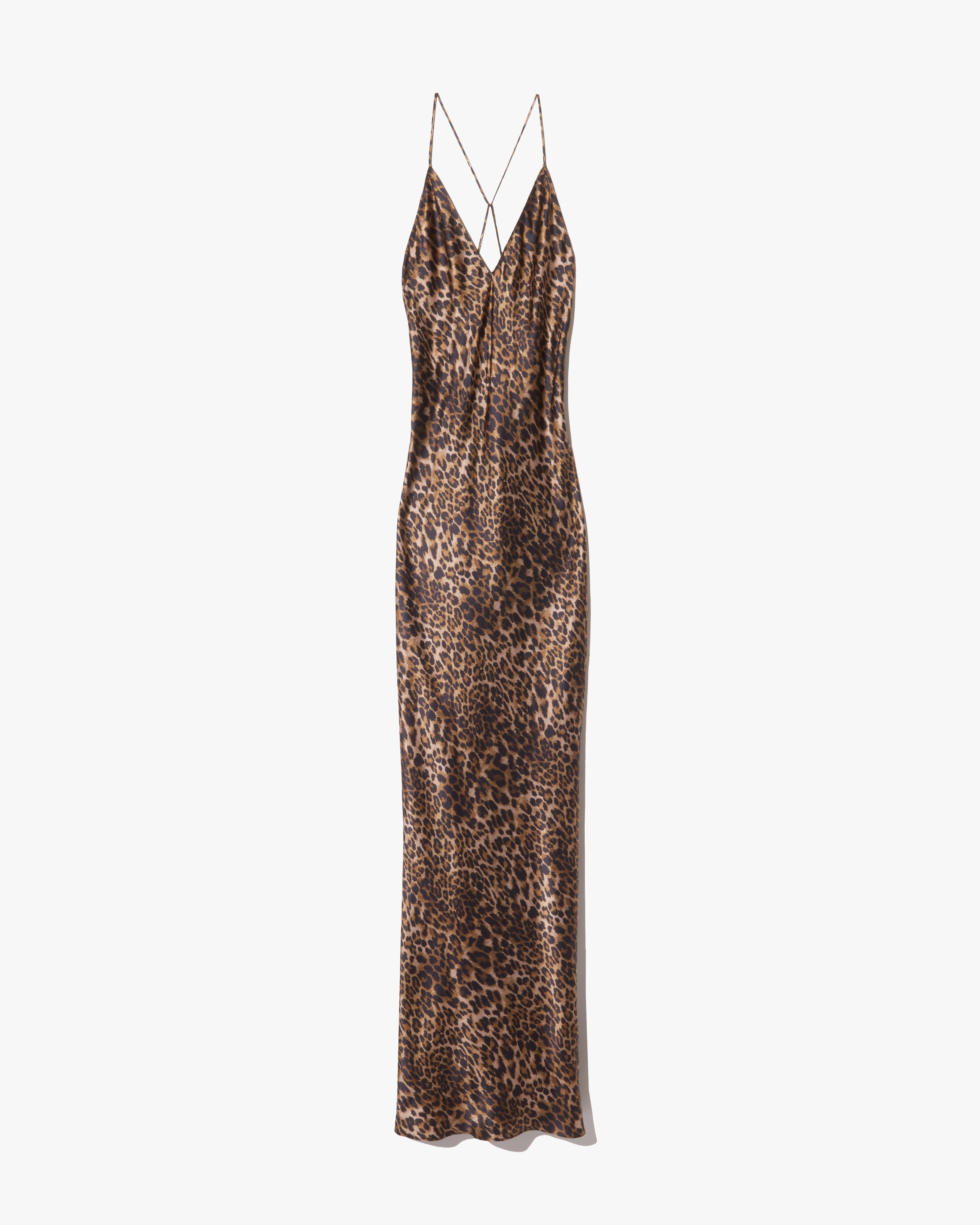 leopard print silk maxi dress Nili Lotan Women's Ira Silk Gown Vintage Leopard Print, L