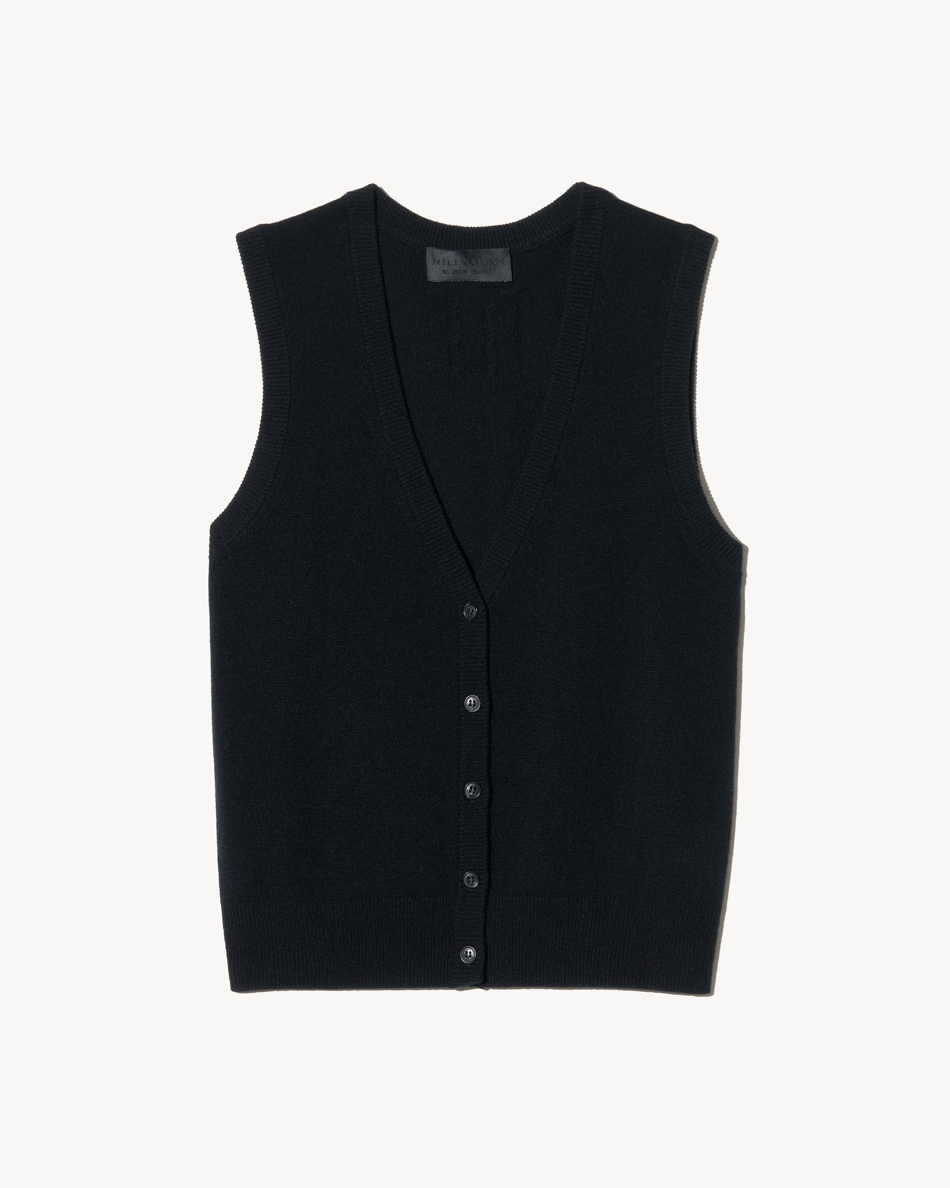 new now ニューナウMulti Way Knit Vest 黒 PORTER CASHMERE VEST | Nili Lotan