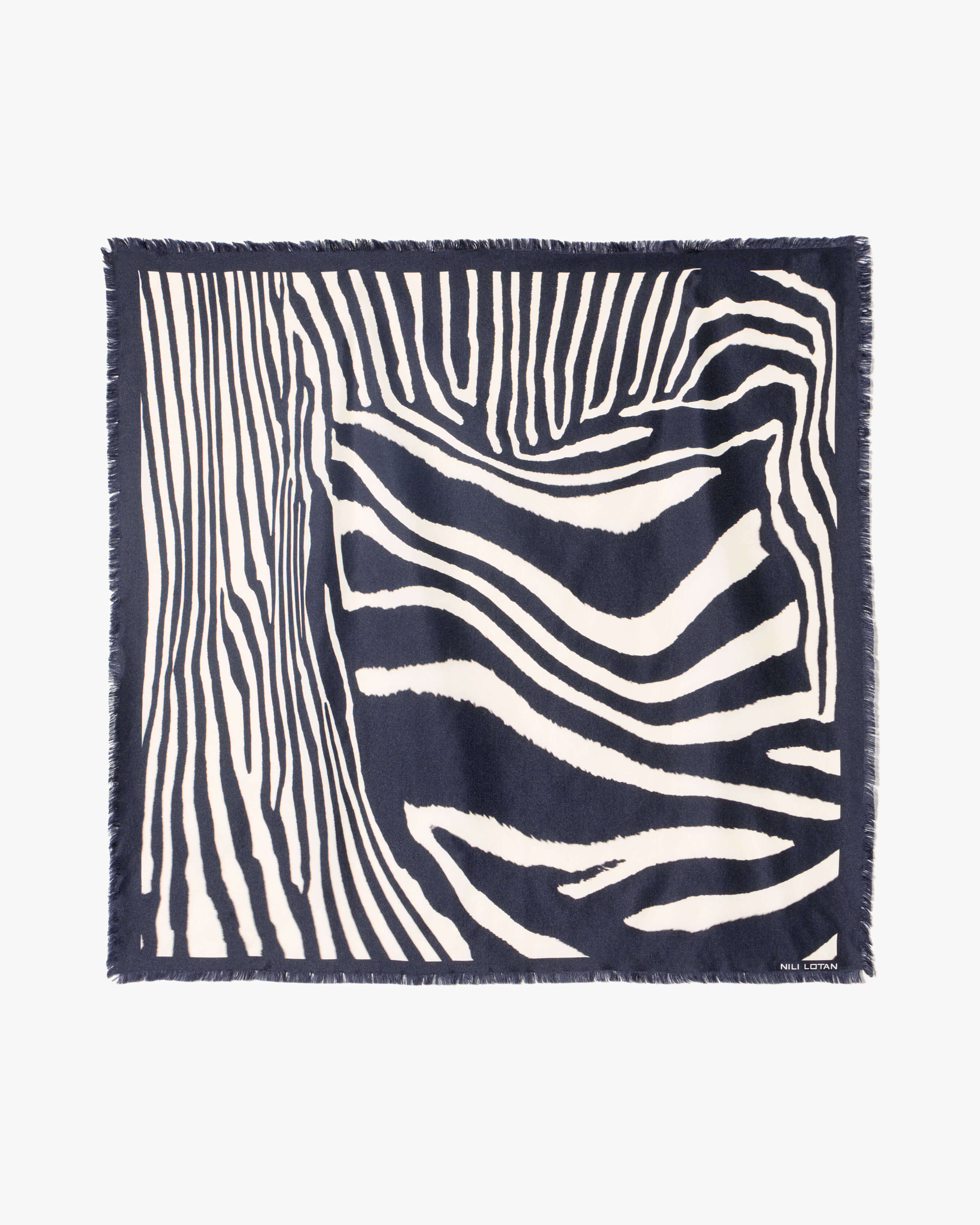 ZEBRA SILK TWILL SCARF | Nili Lotan