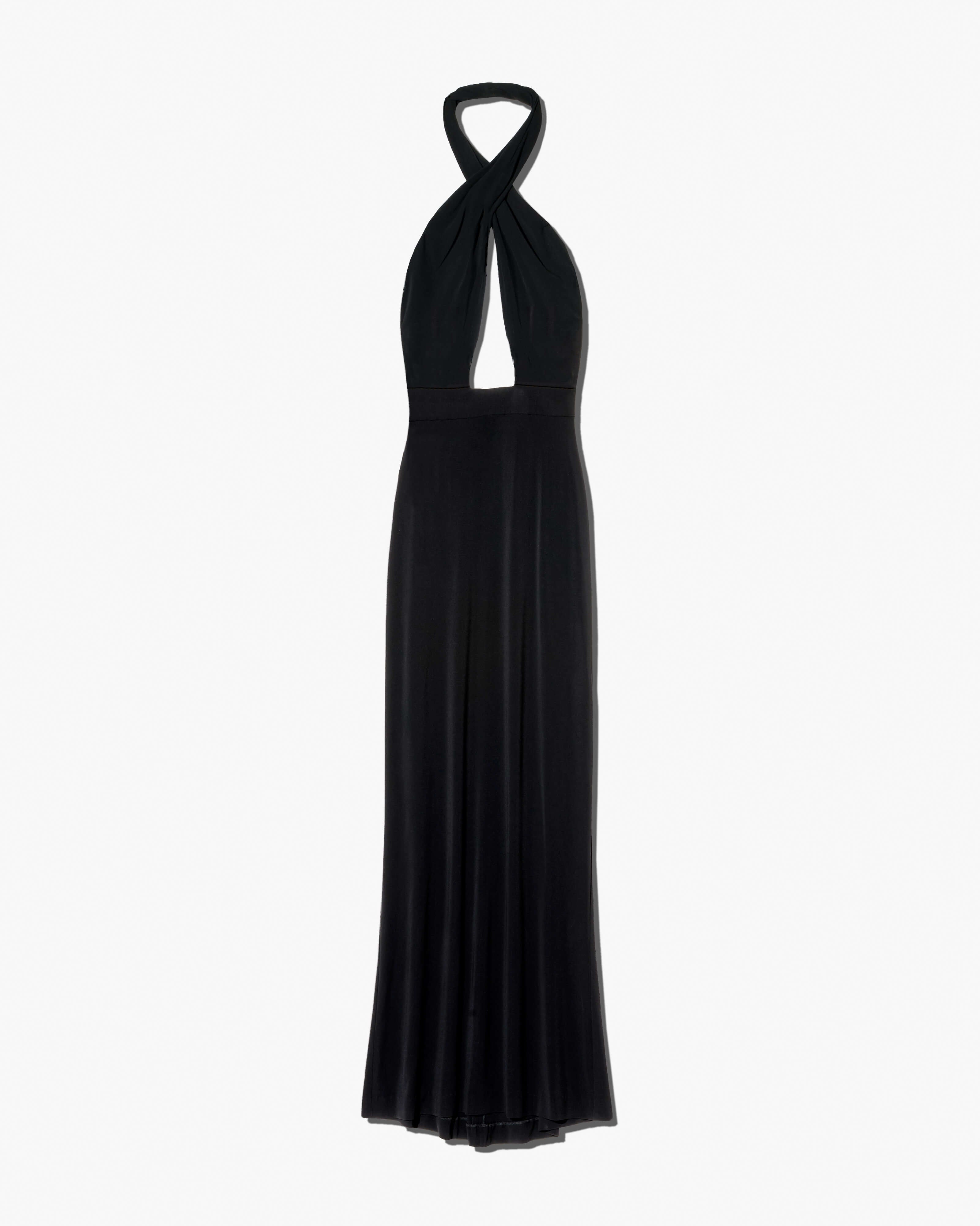 Nili Lotan Women's Lita Halter Column Gown - Black