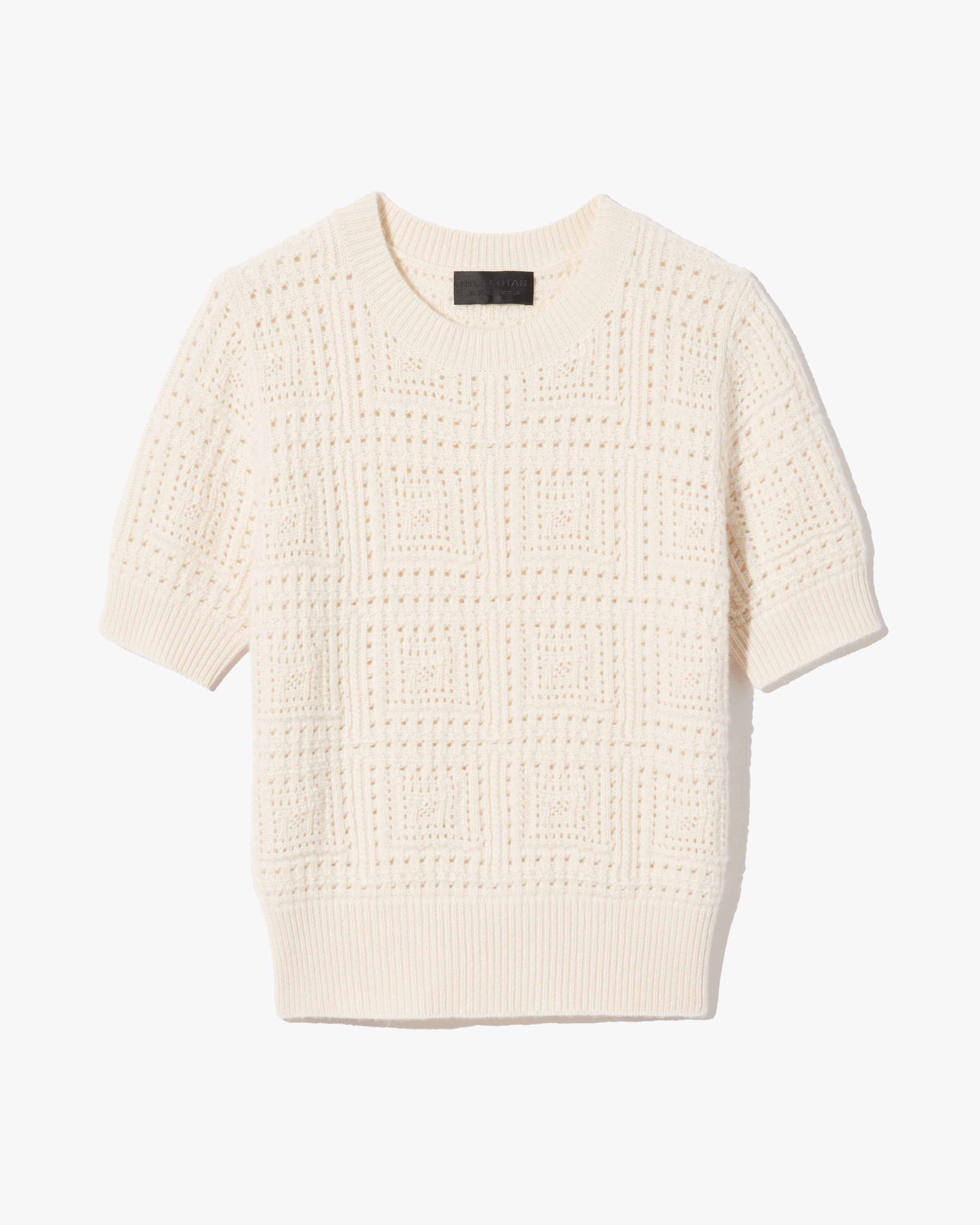 ELYSIA CASHMERE SWEATER | Women's Open-Knit Short Sleeve With