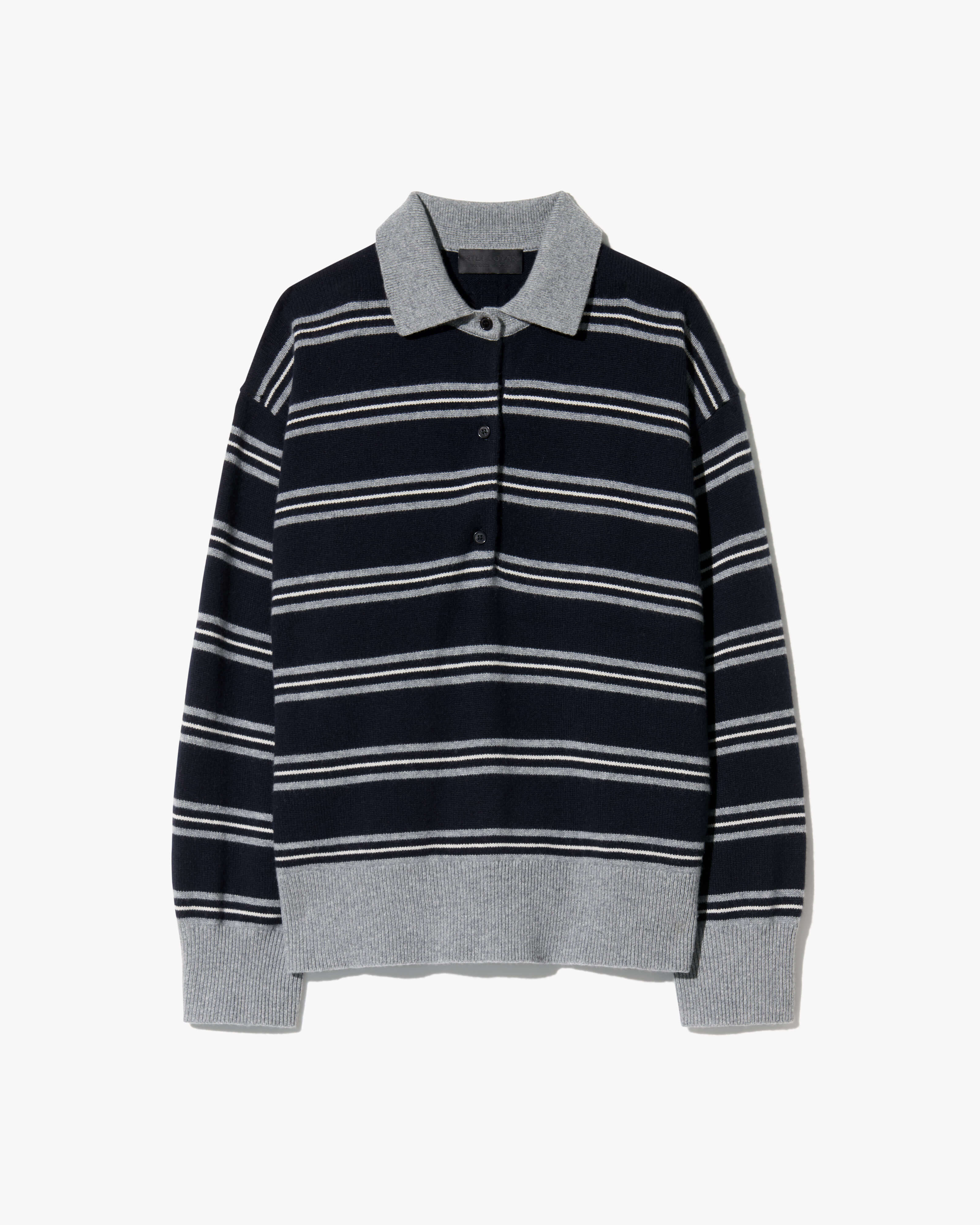 GALVEZ STRIPE CASHMERE POLO | Nili Lotan