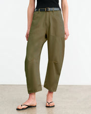 SHON LINEN PANT IN OLIVE GREEN