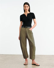 SHON LINEN PANT IN OLIVE GREEN
