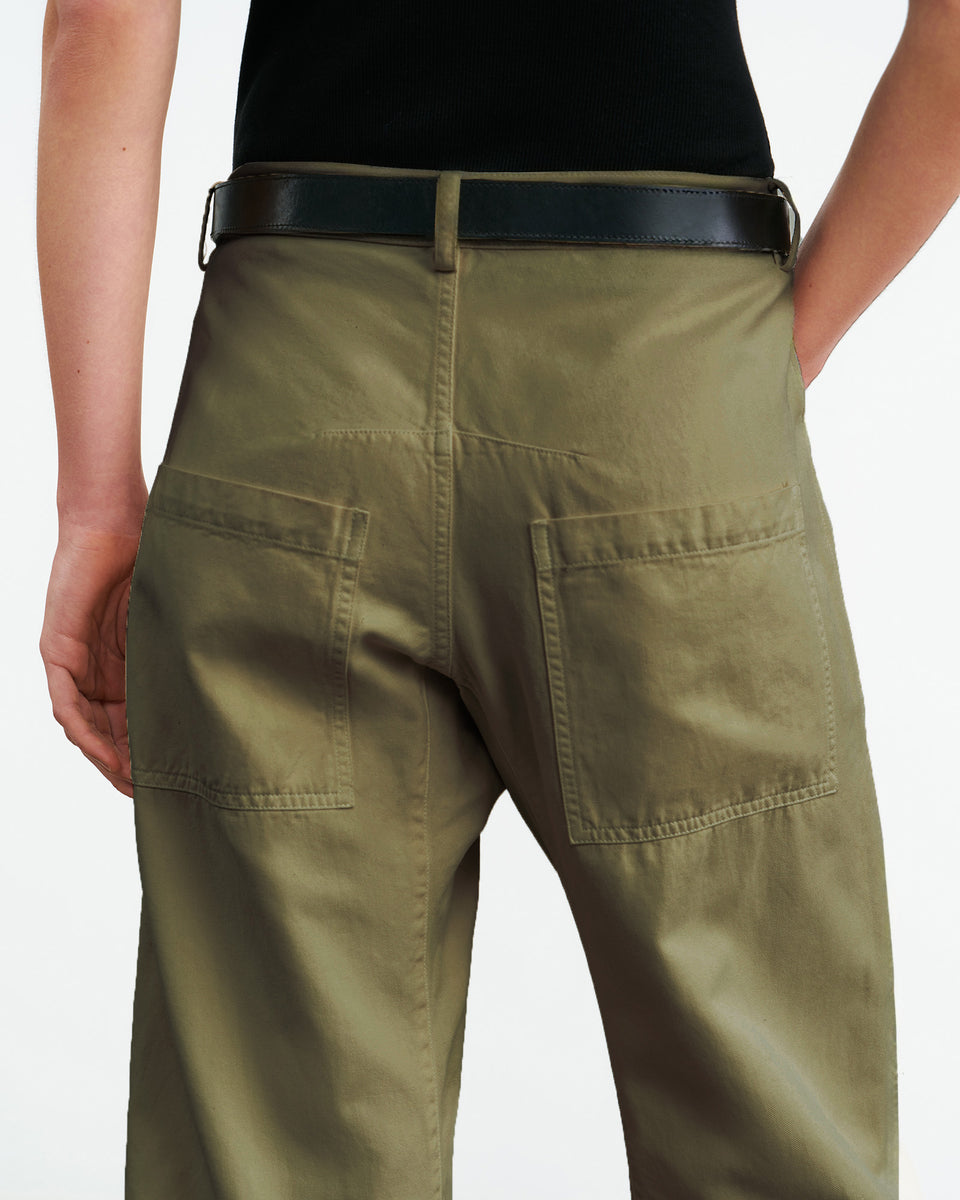 SHON LINEN PANT IN OLIVE GREEN