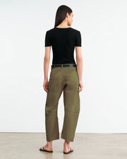 SHON LINEN PANT IN OLIVE GREEN