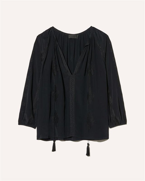 CRISTO SILK BLOUSE IN BLACK