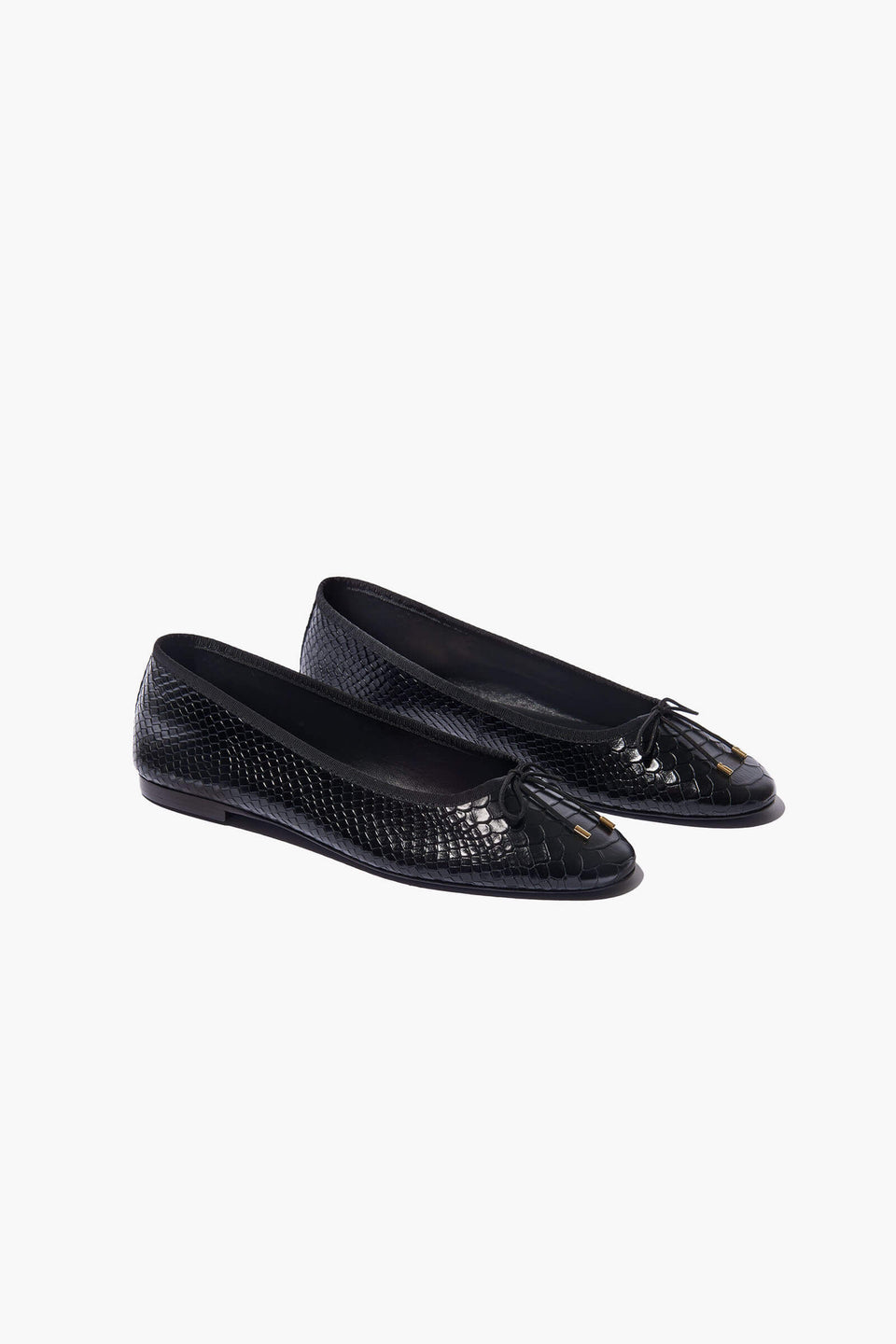 LEATHER BALLET FLAT IN BLACK