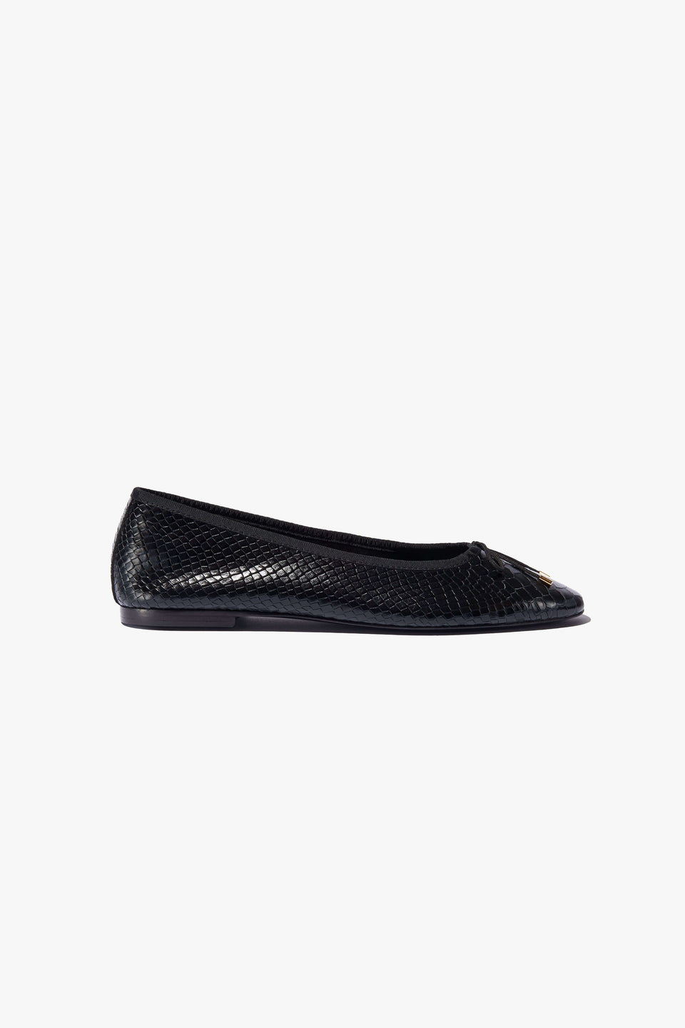 LEATHER BALLET FLAT IN BLACK
