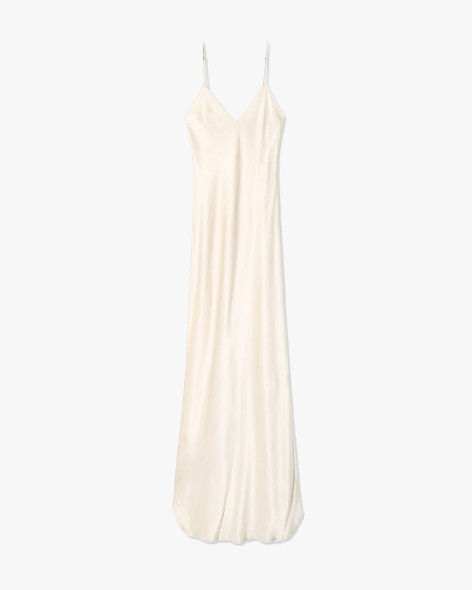 cami floor-length dress in ivory Ivory Pleated Midi Cami Dress