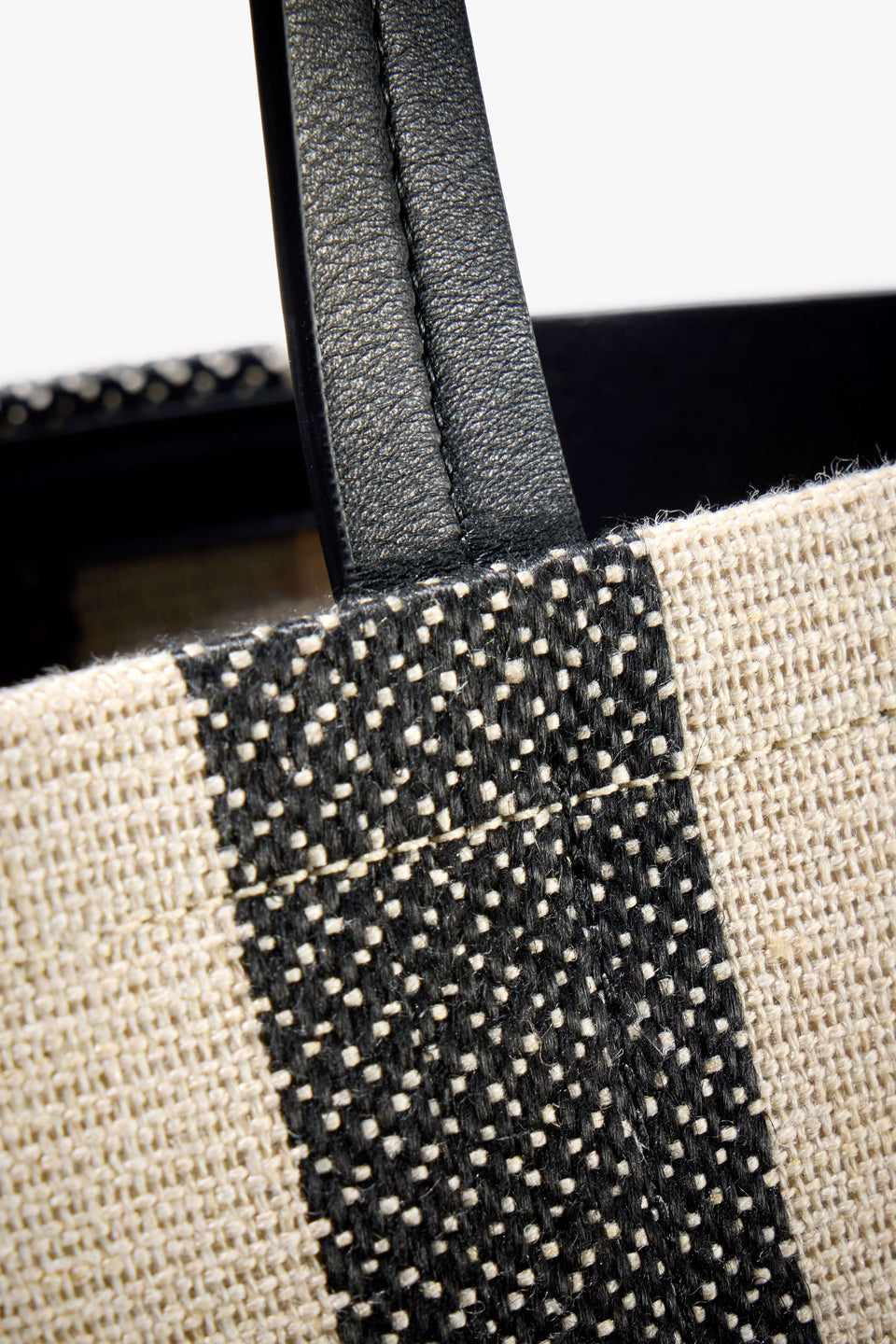 MEDIUM KEITH BAG WITH COMBO IN BLACK/NATURAL STRIPE