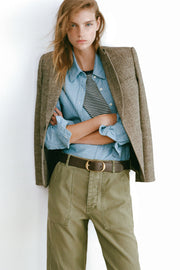 LINKA STRIPE CASHMERE SWEATER IN NAVY/IVORY STRIPE