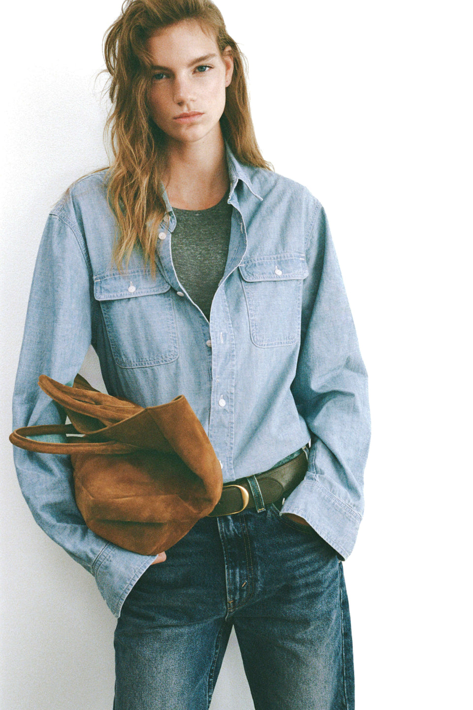 DAVINA DENIM SHIRT IN INDIGO CHAMBRAY WASH