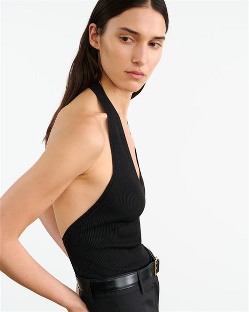 IVEY SILK HALTER IN BLACK