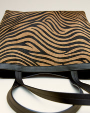 MEDIUM LOREN BAG IN KHAKI/BLACK ZEBRA
