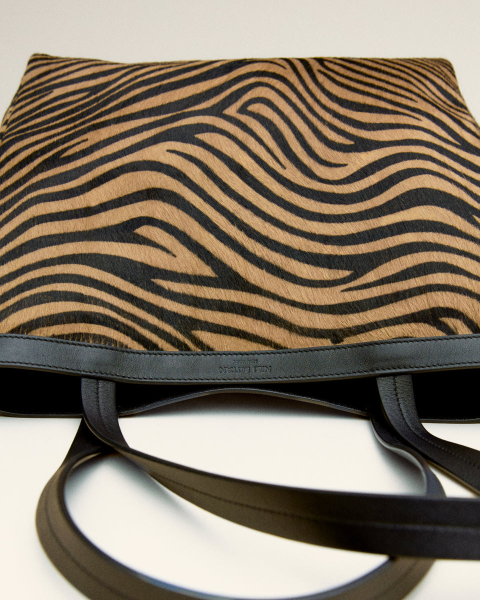 MEDIUM LOREN BAG IN KHAKI/BLACK ZEBRA