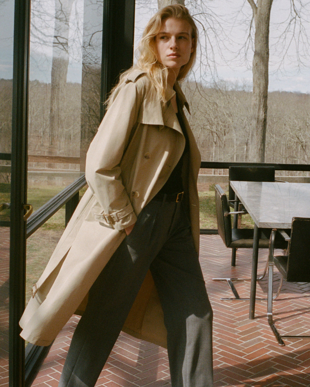 TANNER TRENCH COAT IN KHAKI