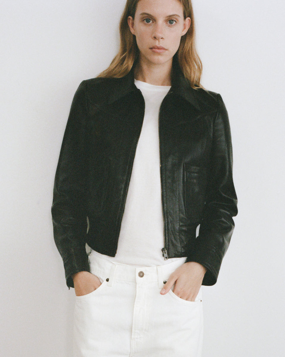 CHARLY LEATHER JACKET IN ESPRESSO