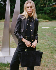 HADLEY LEATHER CROPPED JACKET IN BLACK