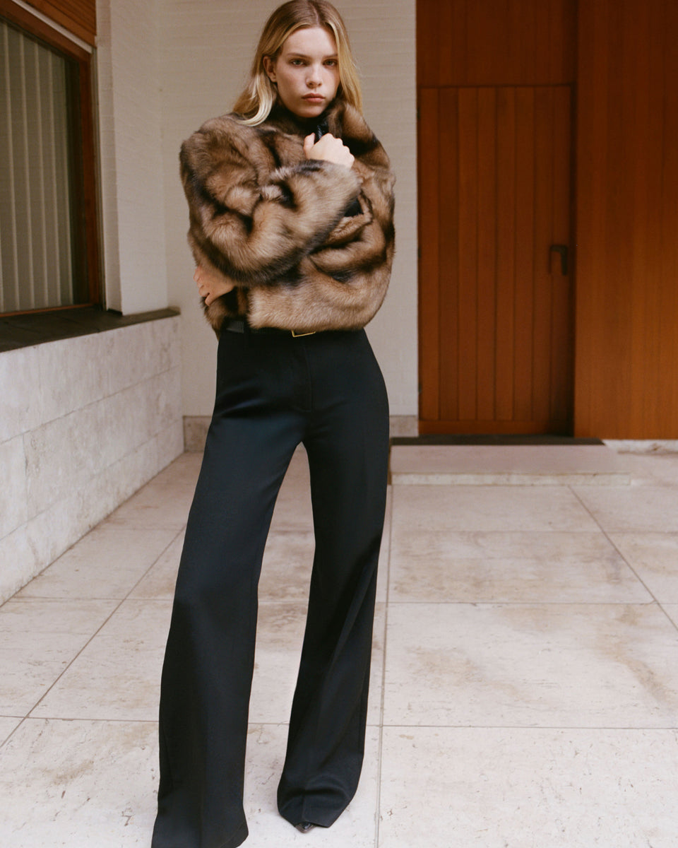 ELAN SHEARLING JACKET IN CAMEL/BROWN