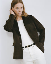 TRISTAN SUEDE JACKET IN ESPRESSO