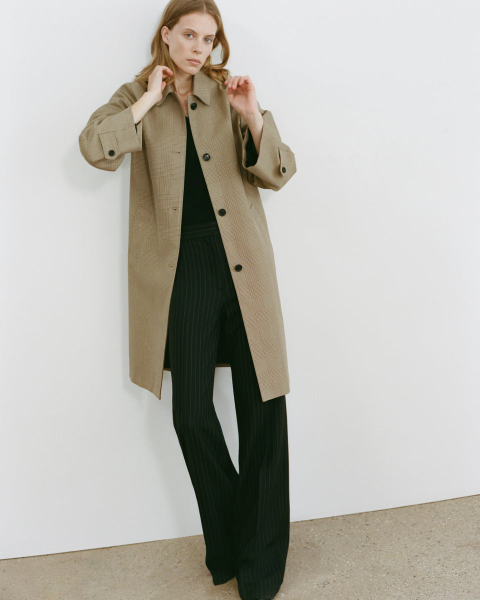 WATSON DUSTER COAT IN BEIGE CHECK