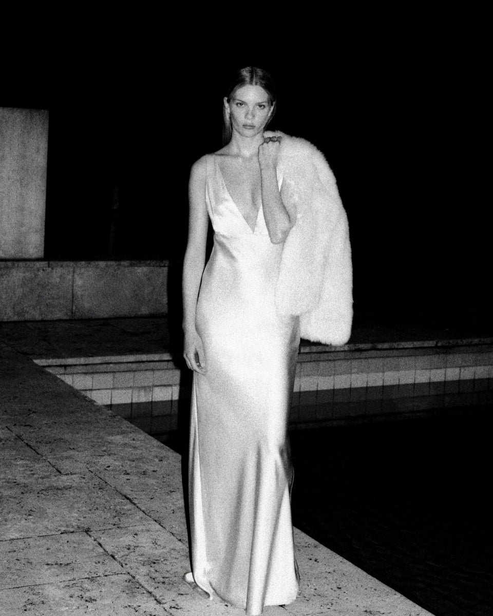 BIONCA SILK DRESS IN PEARL