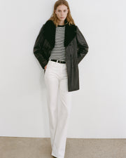 SANURA LEATHER COAT IN BLACK