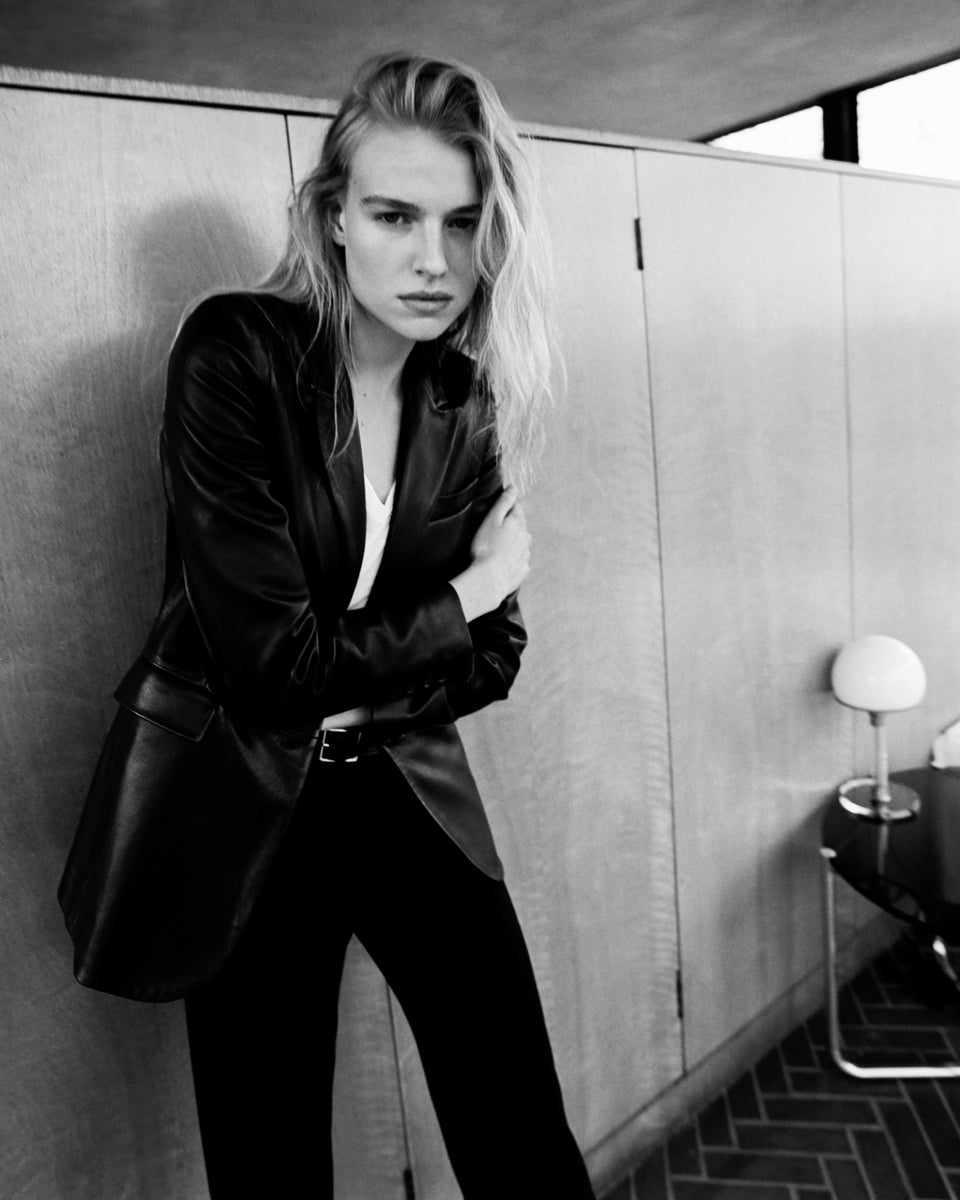 BELMONDE LEATHER TAILORED JACKET IN BLACK