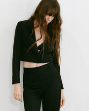 BELINO CROPPED WOOL JACKET IN BLACK
