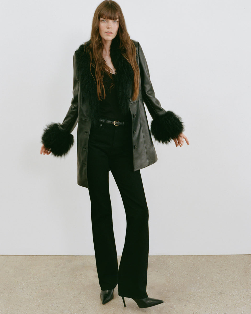 SEFA LEATHER JACKET IN BLACK