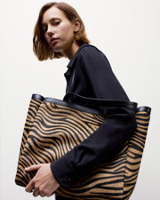 MEDIUM LOREN BAG IN KHAKI/BLACK ZEBRA