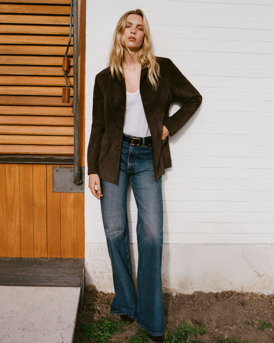 TRISTAN SUEDE JACKET IN ESPRESSO