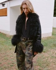 SEFA LEATHER JACKET IN BLACK