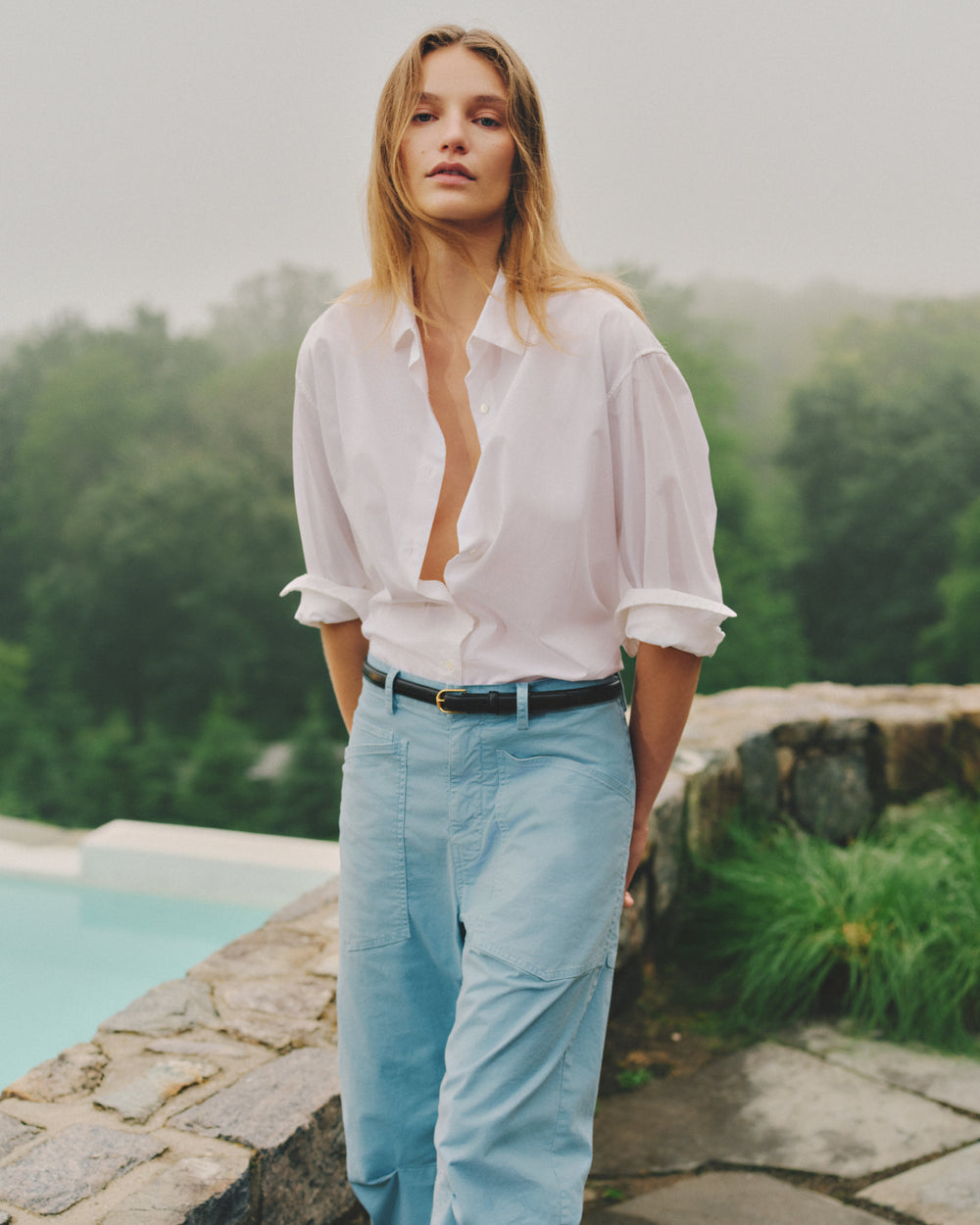SHON PANT IN PEARL BLUE