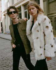 CAPUCINE SHEARLING JACKET IN IVORY/CHOCOLATE