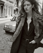 EDINA COAT IN BARK HERRINGBONE