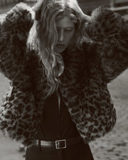 ELAN SHEARLING JACKET IN CAMEL LEOPARD