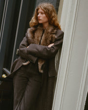 EDINA COAT IN BARK HERRINGBONE