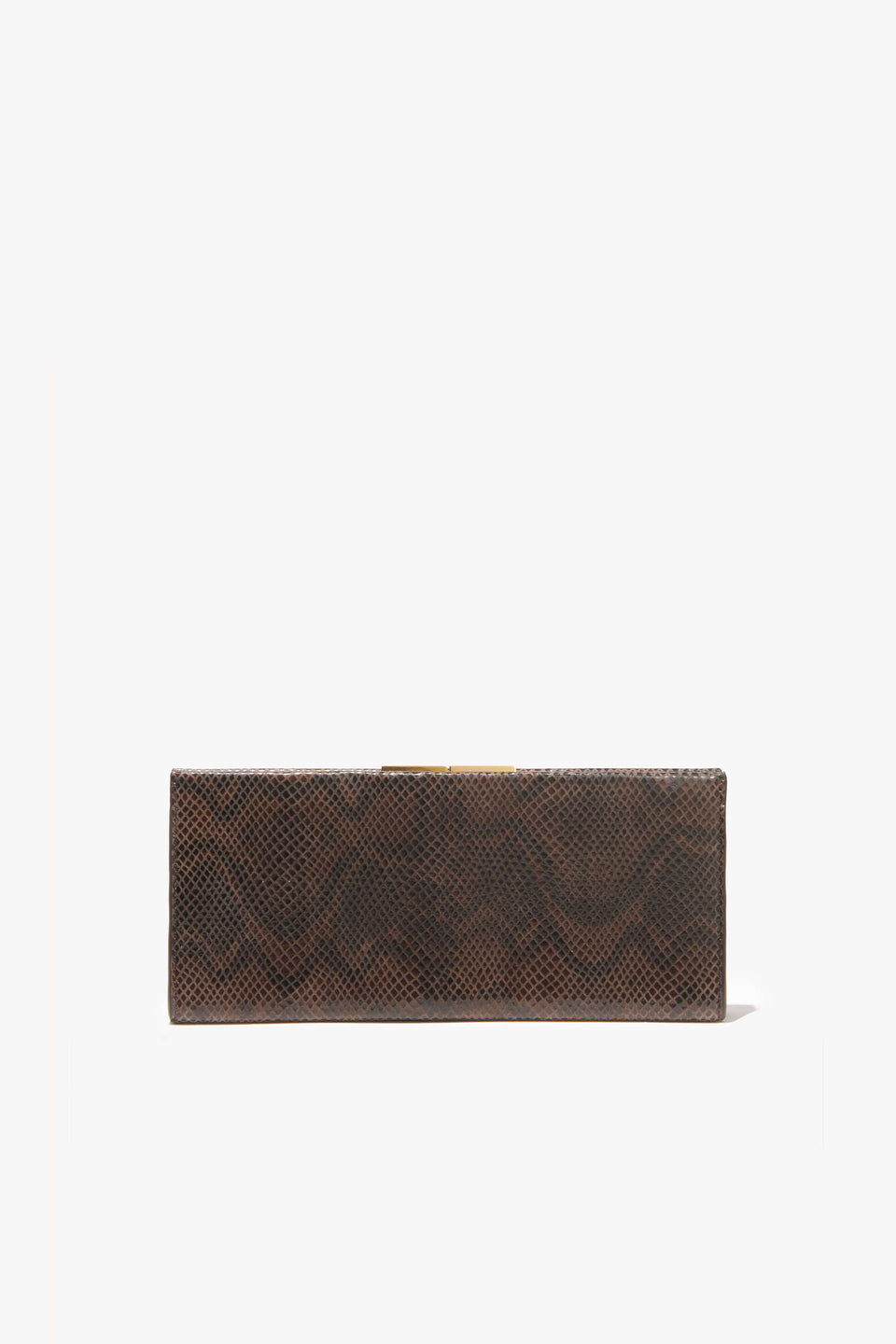 ANJELICA CLUTCH IN ESPRESSO/BLACK SNAKE SKIN