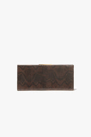 ANJELICA CLUTCH IN ESPRESSO/BLACK SNAKE SKIN