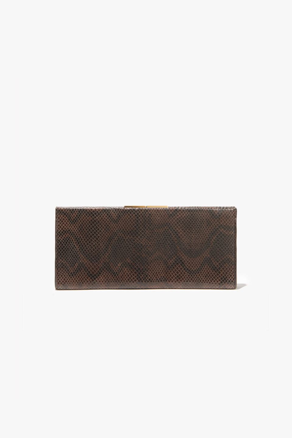 ANJELICA CLUTCH IN ESPRESSO/BLACK SNAKE SKIN