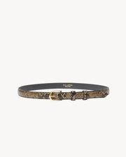 JANE BELT IN BROWN SNAKESKIN W/ ANTIQUE GOLD