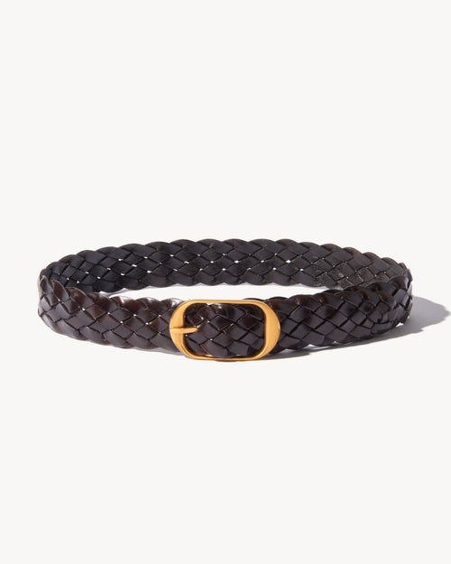 BRAIDED NILI BELT IN DARK BROWN