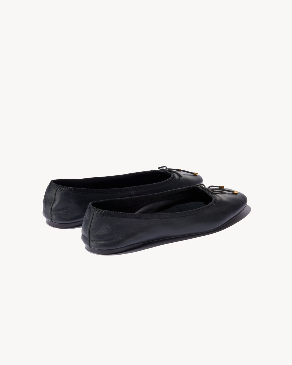 LEATHER BALLET FLAT IN BLACK