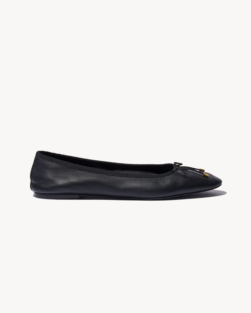 LEATHER BALLET FLAT IN BLACK