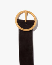 AVERY BELT IN DARK BROWN W/ANTIQUE BRASS BUCKLE